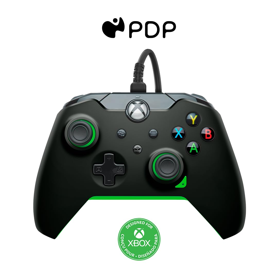 PDP verkabelt Controller Neon Schwarz für XBOX Series X|S, Gamepad, Video Game , Gaming Controller,
