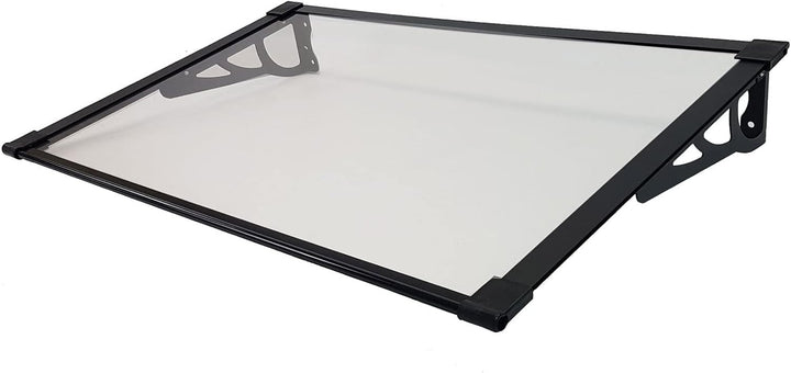 TrutzHolm® Aluminium Vordach Haustürvordach Pultvordach 150 x 90 cm Schneelast 95kg | Polycarbonatpl