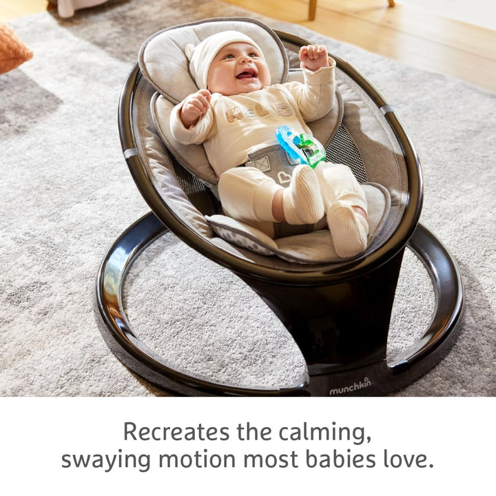 Munchkin Bluetooth-fähige, leichte Babywippe/Babyschaukel mit natürlicher Schaukelbewegung in 5 Bewe