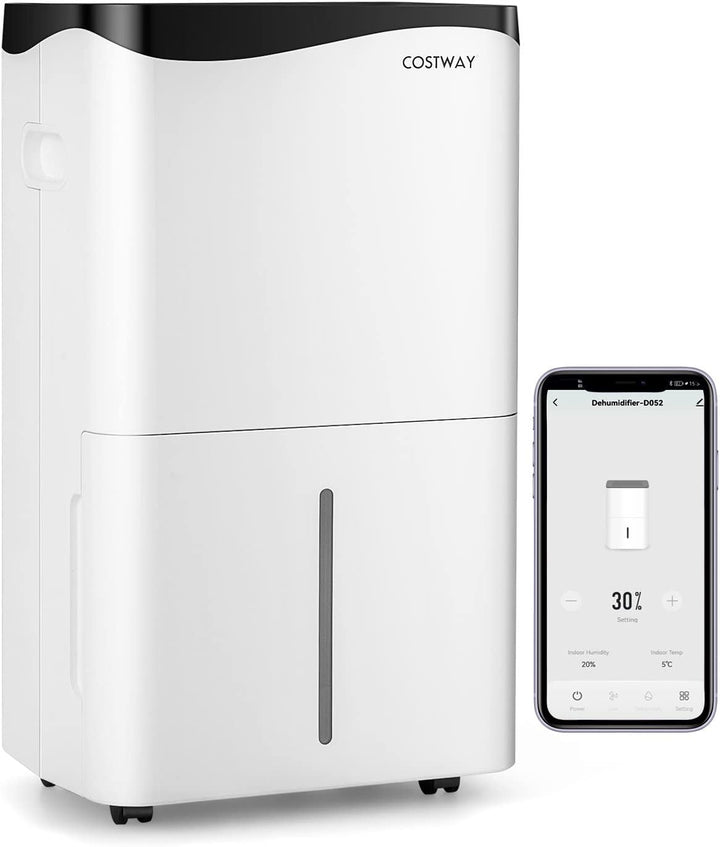 COSTWAY Mobile Entfeuchter Luftentfeuchter elektrisch Dehumidifier Raumentfeuchter 25L/24h, Raumgrös
