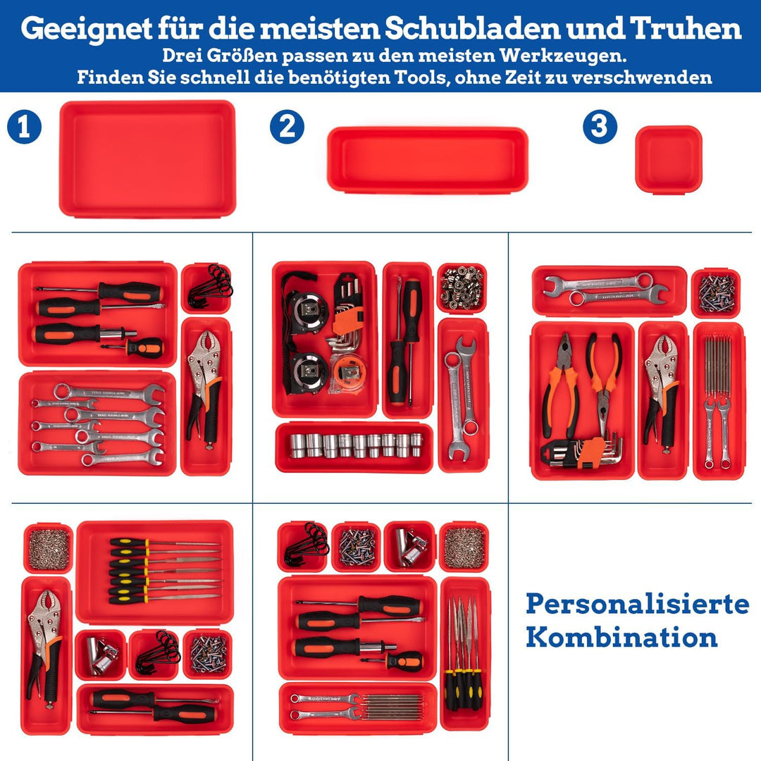 45 Stück Werkzeugkoffer Leer Organizer Sortierbox, Werkzeugaufbewahrung Schubladen Ordnungssystem We
