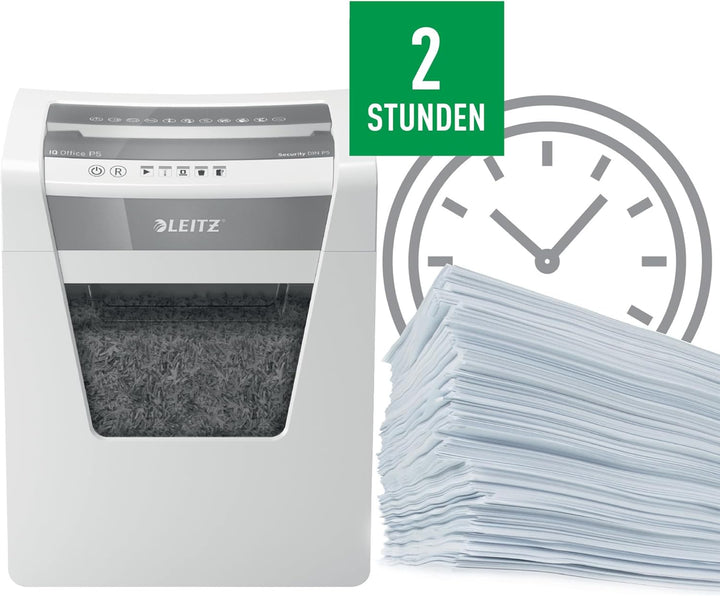 Leitz IQ Aktenvernichter Office Sicherheitsstufe P5 mit Touch-Funktionstasten, Mikroschnitt, 11-10 B