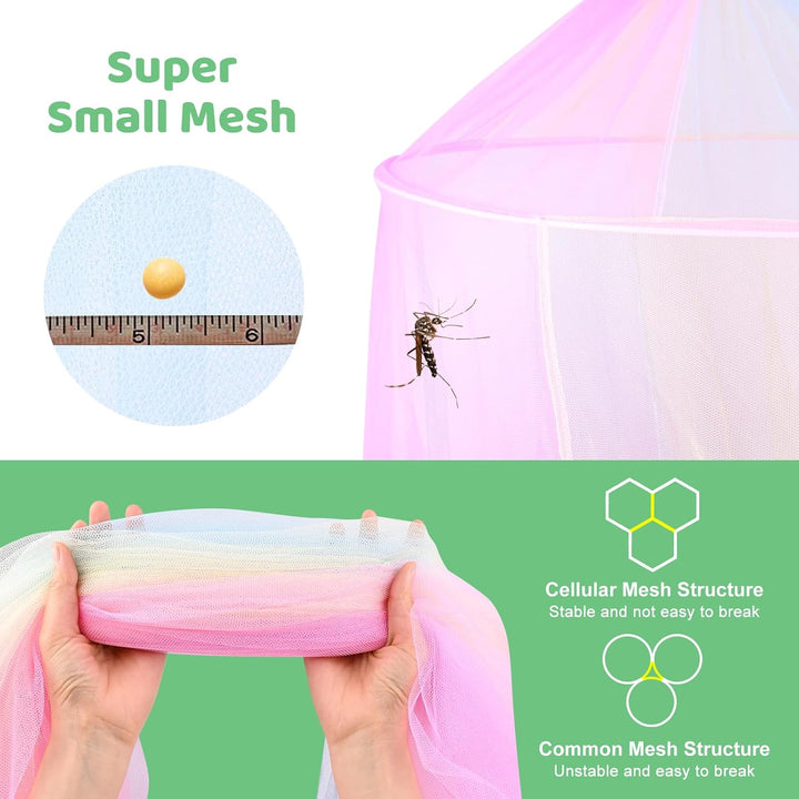 Apritsce Moskitonetz Bett, Betthimmel Mädchen, Regenbogen Baldachin für Doppelbett Einzelbett, Balda