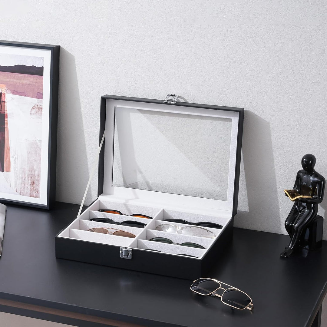 ProCase Brillenbox Sonnenbrillen Displaybox Aufbewahrungsbox aus Leder Brillenschatulle Brillenkoffe