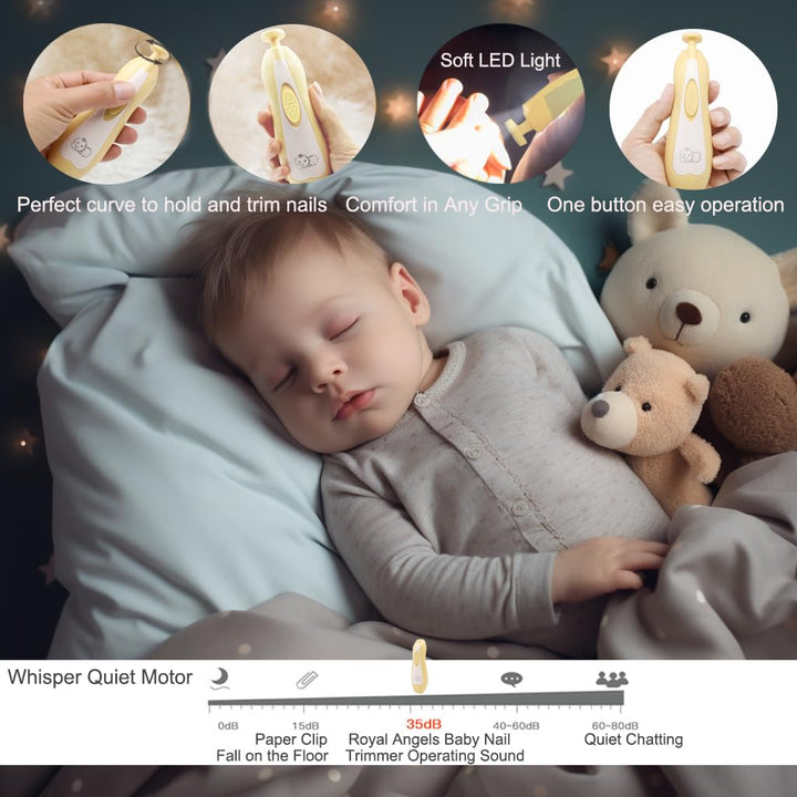 Royal Angels Baby-Nagelfeile 21 in 1, mit zusätzlichen 13 Ersatzwerkzeugen, Baby-Nagel, Baby-Nagelsc