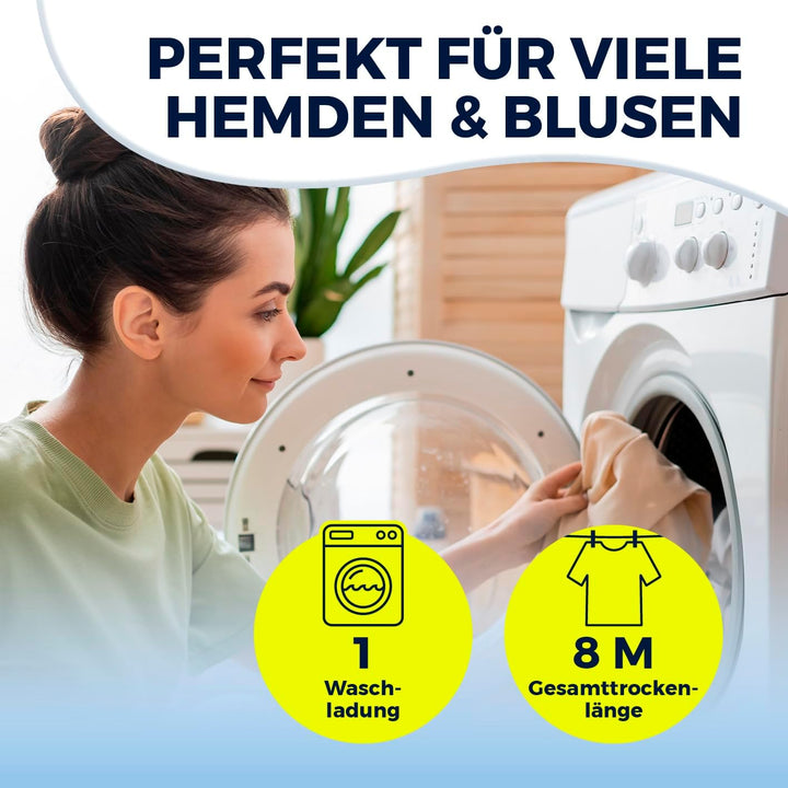 EASYmaxx Wäscheständer Vario für Hemden | Zusammenklappbare Wäschespinne für Bügel | Höhenverstellba