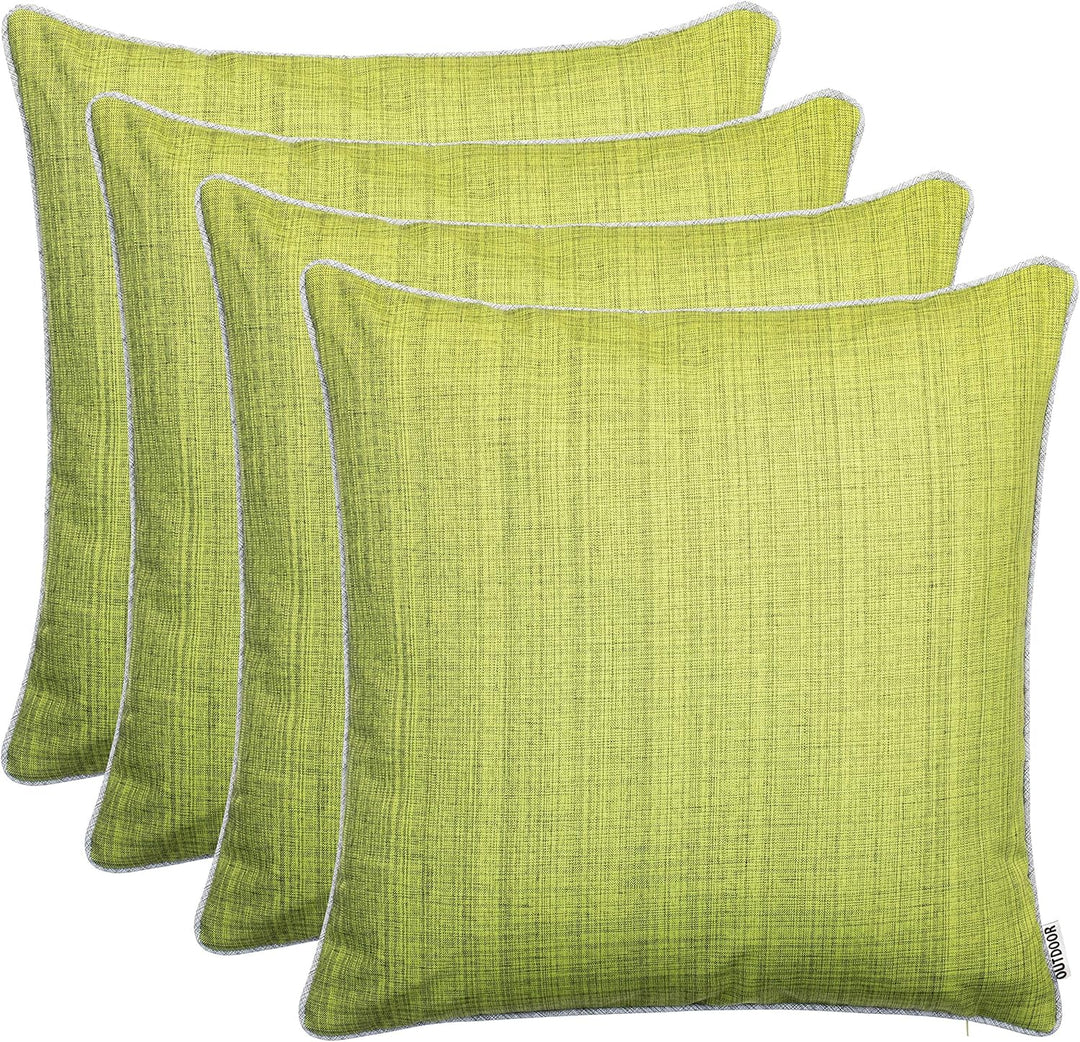 Brandsseller Outdoor Garten Kissen Dekokissen mit Paspel - Leinenoptik Uni Schmutz- und Wasserabweis