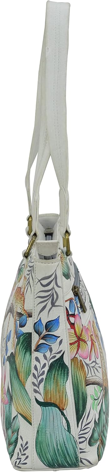 Anuschka Women's Messenger bag aus Echtleder, klein ?Handbemalte Handwerkskunst | Floral Charm