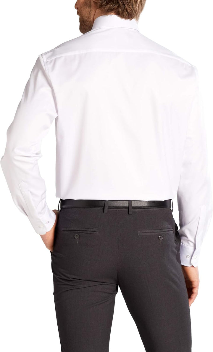 ETERNA Herren Comfort FIT Cover Shirt Twill White Uni SUPER Long Sleeve Hemd, weiss, Kragenweite: 45
