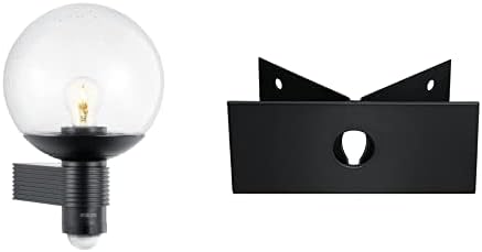 Steinel Aussenwandleuchte L 400 S Schwarz inkl. Eckwandhalter aus Metall, 240° Bewegungsmelder,klass