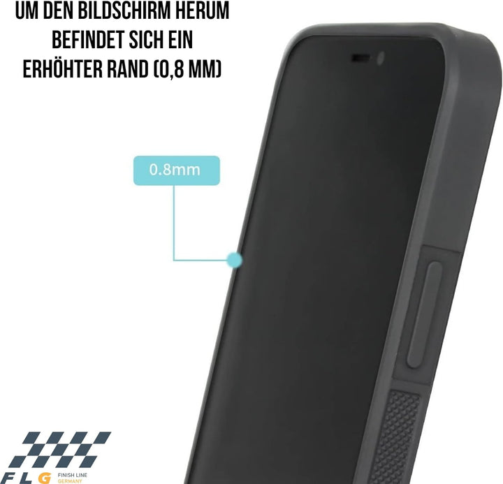 FLG | Alcantara Hülle für iPhone 12 & 12 Pro Case mit Carbon Fiber Handyhülle Schwarz – kompatibel m
