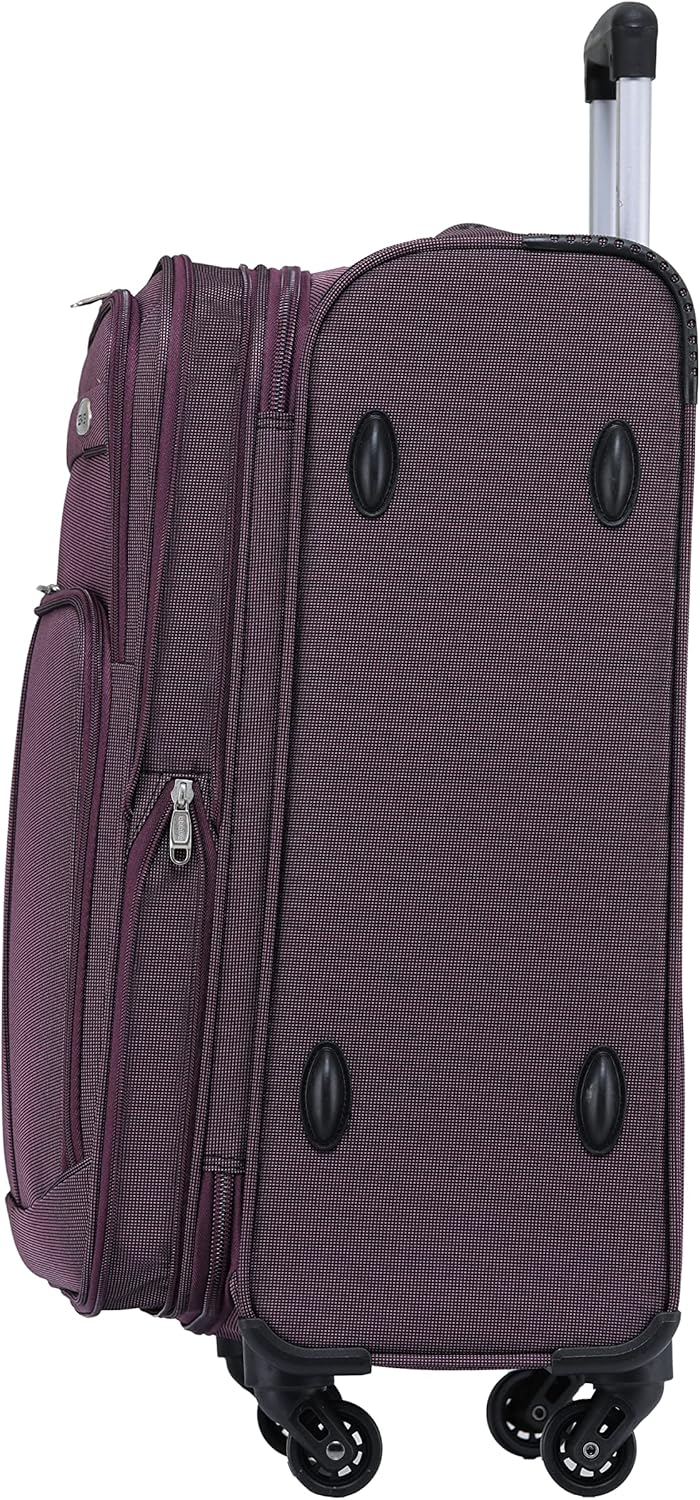 BEIBYE Leichter Stoffkoffer Kofferset Trolley Aussentaschen Dehungsfuge mehr Stauraum mit Zahlenschl
