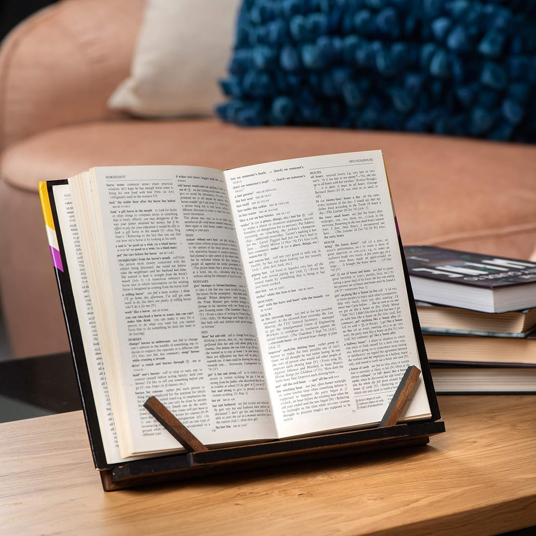 TILISMA-Handgefertigter Kochbuchhalter aus Holz-Buchhalter aus Nussbaumholz für freihändiges Lesen -