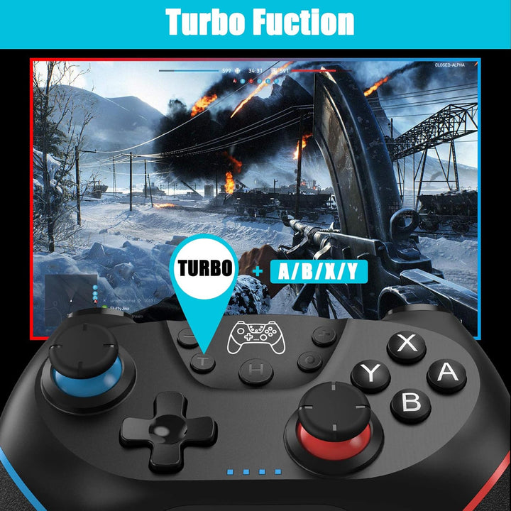 diswoe Verbesserter Controller für Switch/Switch OLED/Switch Lite, Pro Controller für Switch mit Auf