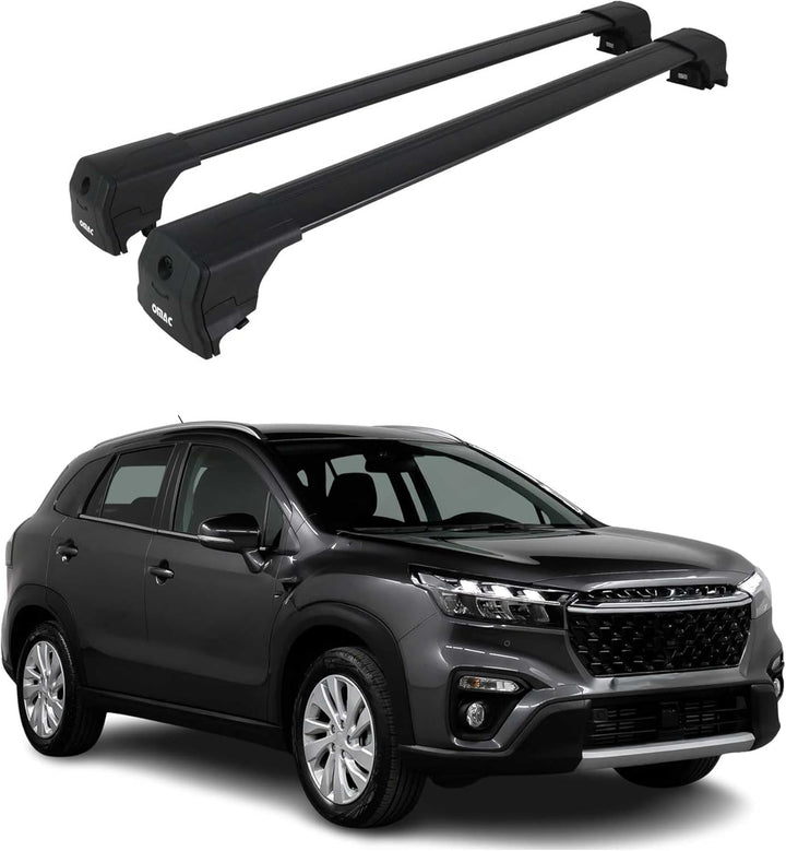 Dachträger Gepäckträger für Suzuki SX4 S-Cross 2020-2025 TÜV ABE Alu Schwarz, ELEGANCE V2 / Schwarz