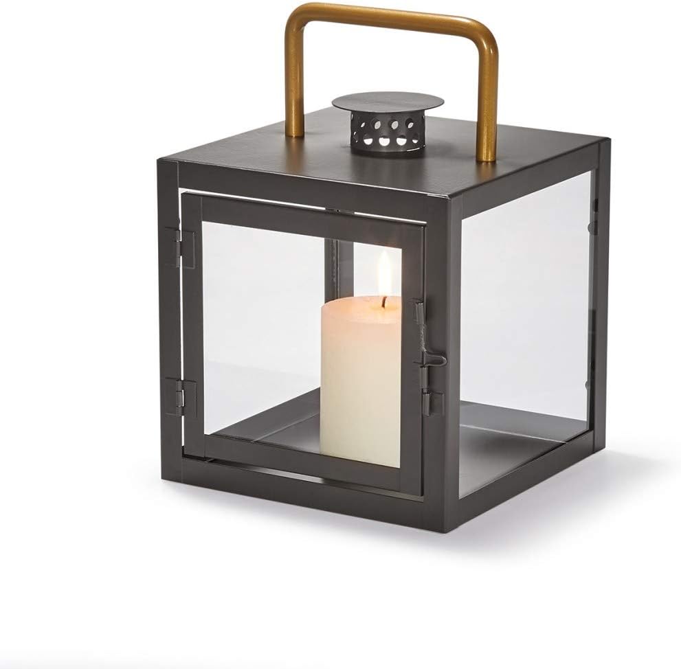 Philippi x Luna Teelicht M, Stahl pulverbeschichtet, Glass, Braun, 16,2 x 16,2 x 16,2 cm, 16,2 x 16,