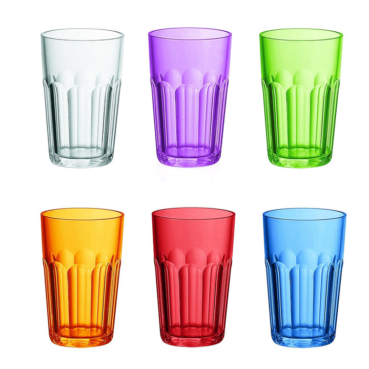 Guzzini - Happy Hour, Set aus 6 Hohe Trinkgläser - Ø8 x h12 cm - Kapazität: 420 cc - 07230652