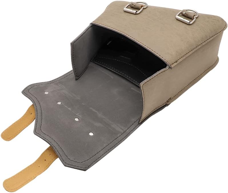 evomosa Motorrad Satteltasche PU Leder Universal Motorräder Werkzeugtaschen Khaki (B-Rechte Seite),