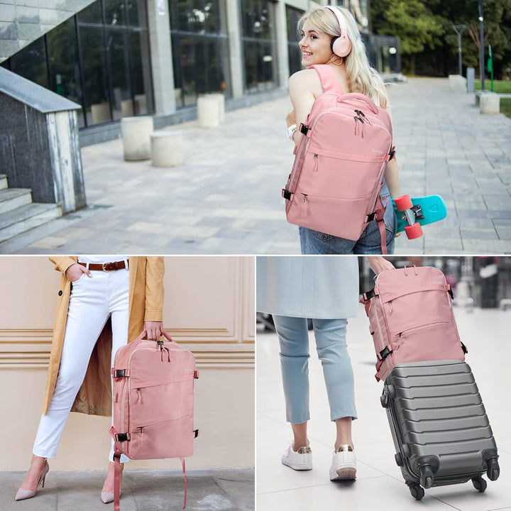 HOMIEE Reiserucksack Damen, Handgepäck Rucksack,15,6 Zoll Laptop Rucksack für Arbeit Schule Wochenen