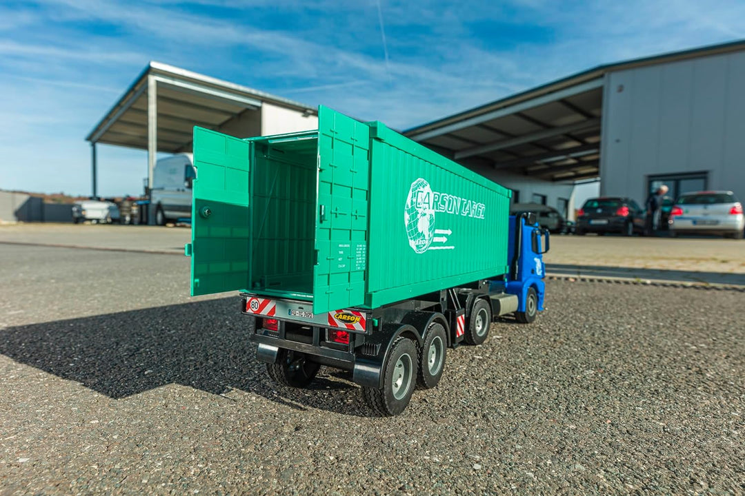 Carson 500907671 1:20 MB Arocs mit Container 100% RTR - Ferngesteuertes Fahrzeug, LKW mit Licht- und