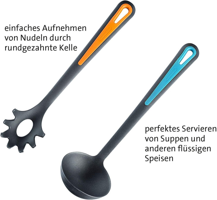 Westmark Küchenhelfer-Set, 6-tlg, Pfannenwender, Schaum-, Spaghettilöffel, Suppenkelle, Kartoffelsta