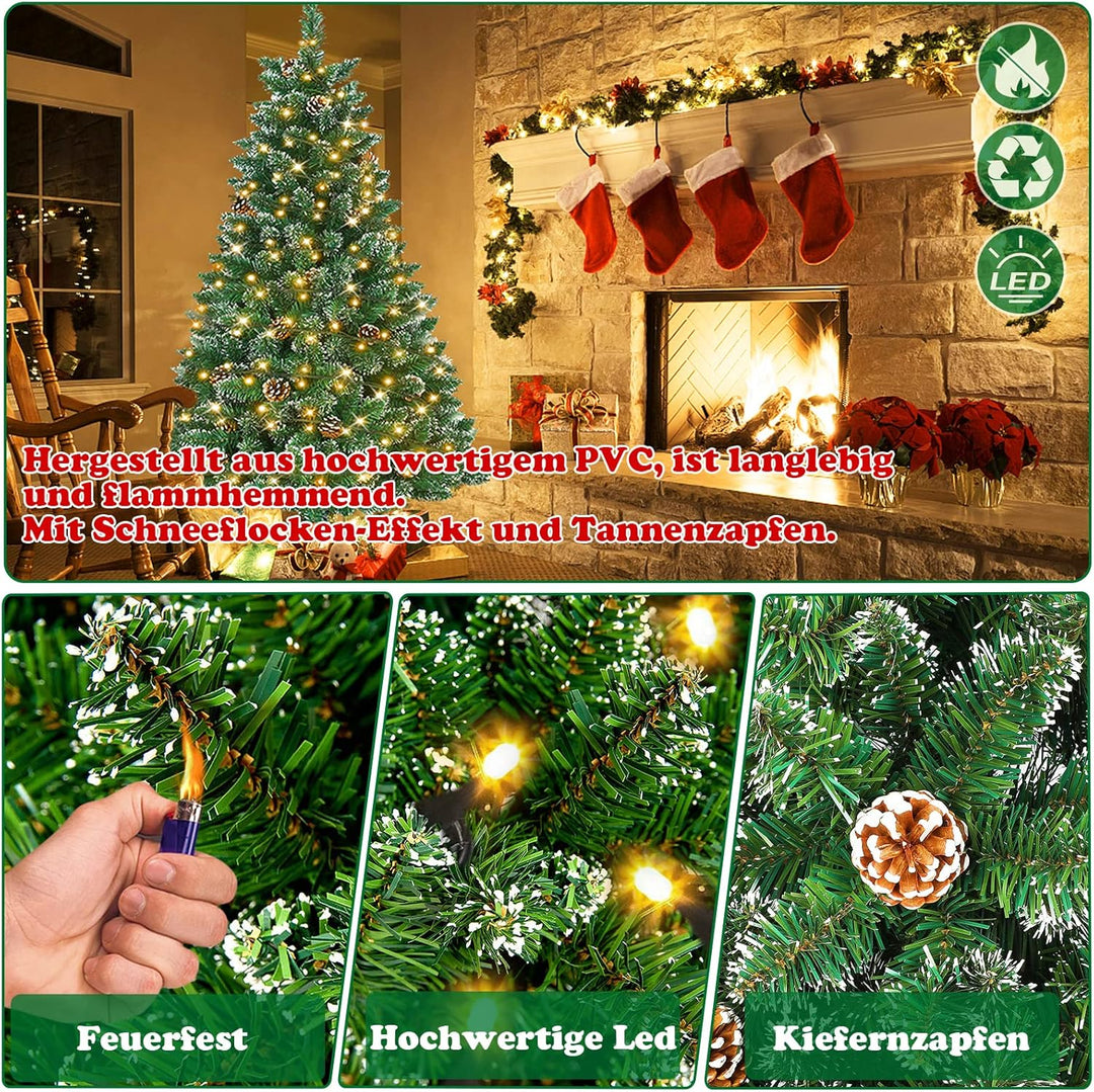 UISEBRT Weihnachtsbaum KĂŒnstlich mit Beleuchtung 120cm - LED WeihnachtsbĂ€ume Tannenbaum Christbaum D