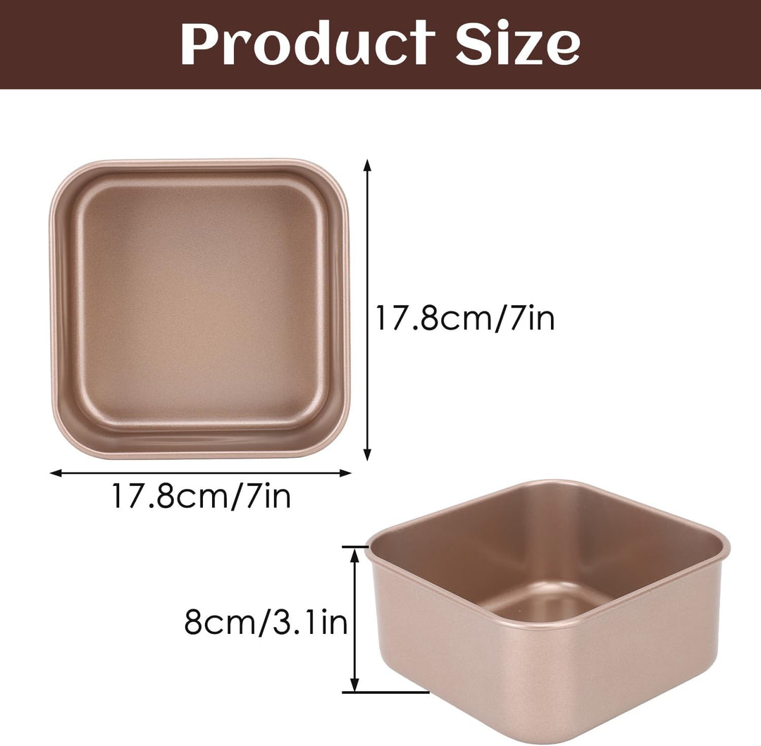 Brotbackform 17cm/21cm/23cm Quadratisch 8cm Tief Kastenform Karbonstahl Antihaftbeschichtung Brotfor