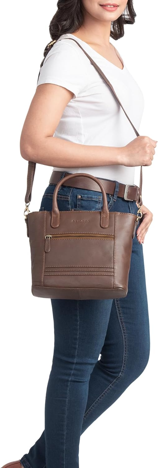 STILORD 'Meghan' Leder Handtasche Damen Umhängetasche Klein Ledertasche für Frauen zum Umhängen und