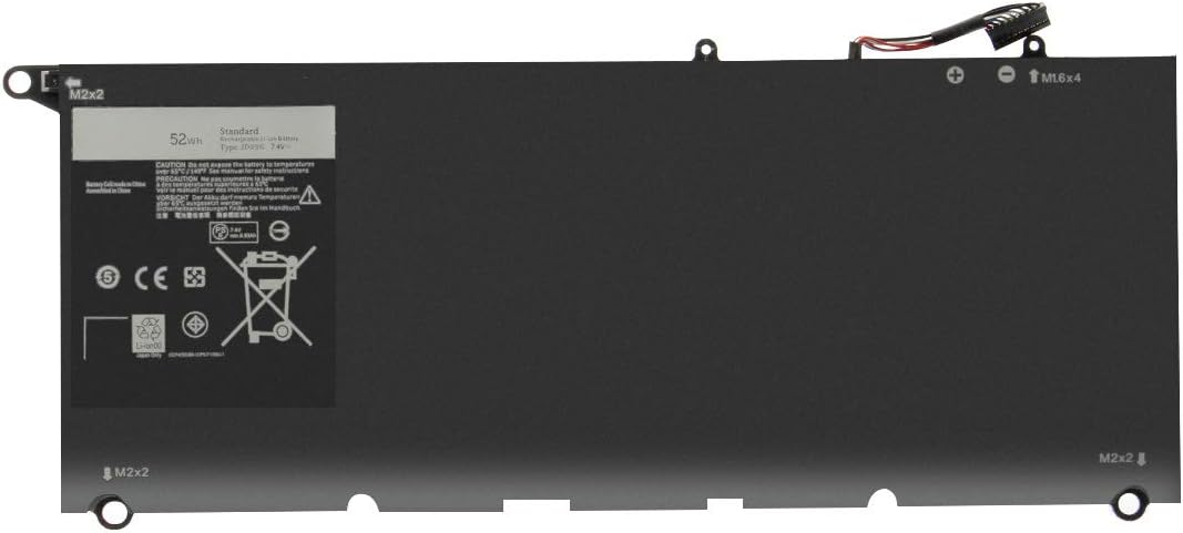 Exmate JD25G 90V7W JHXPY 0DRRP 0N7T6 5K9CP DIN02 RWT1R Laptop-Akku für Dell XPS 13 9343 9350[7.4V 52