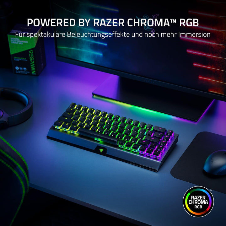 Razer BlackWidow V3 Mini HyperSpeed (Yellow Switch) - Kabellose 65% Mechanische Gaming Tastatur (Ger