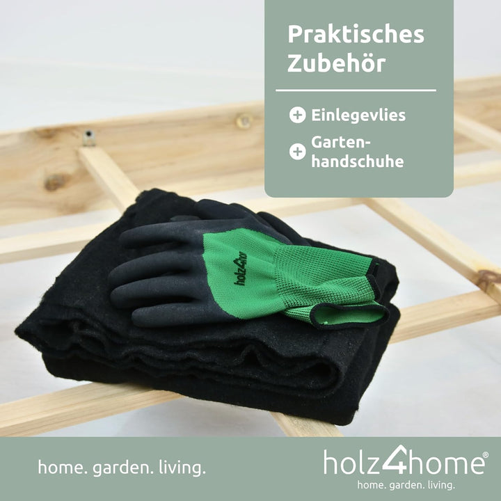 holz4home® Hochbeet aus Fichtenholz | 40 x 79,5 x 78 cm (BxHxL) | Mit Folie und Polycarbonatplatte f