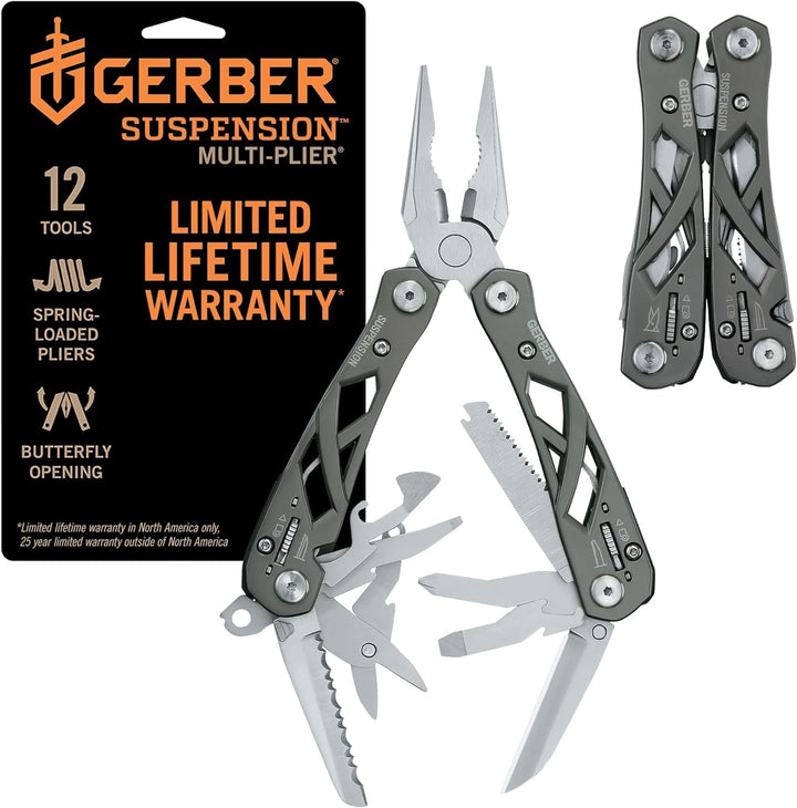 Gerber Multifunktionswerkzeug mit Nylon-Scheide und 12 Funktionen, Suspension Multi-Tool, 1003720 12