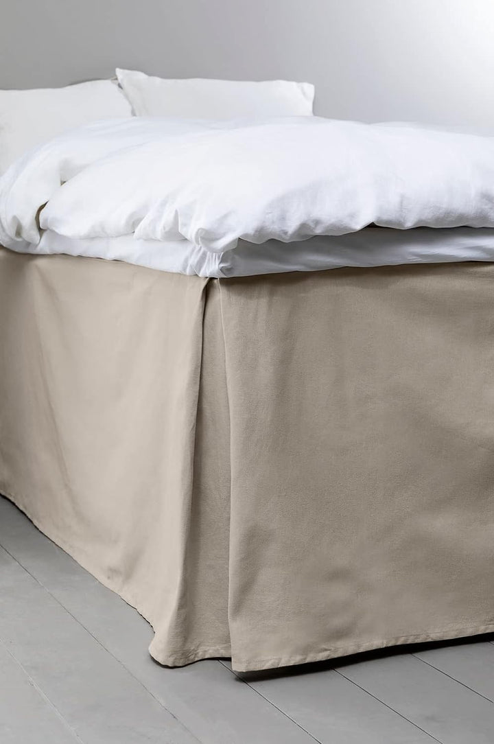 Jotex Colour Betthusse - 100% hochwertige Bio-Baumwolle Bettrock, Höhe 60 cm - Graubeige, 90 x 200 c