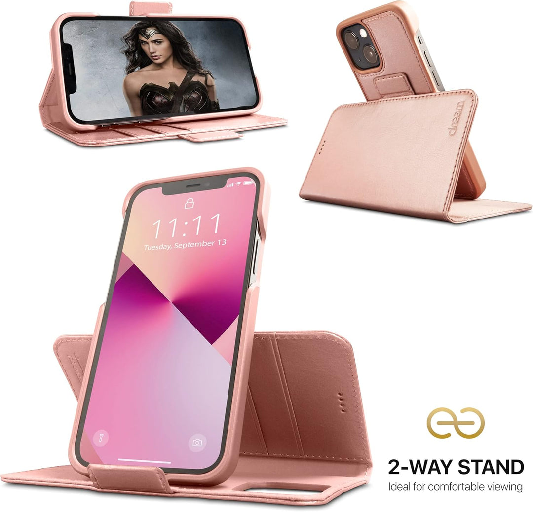 Dreem Fibonacci iPhone 13 Mini Brieftaschen-Etui / 2-in-1 stossfestes Etui und abnehmbares Folio aus