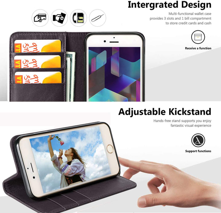 VISOUL iPhone SE 2022/2020 Hülle, iPhone 8/7 Handyhülle,Stossfeste Schutzhülle [Erstklassiges Rindsl