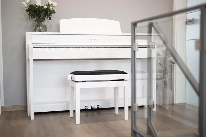 GEWA Pianobänke, Pianostuhl Deluxe weiss matt Weiss Matt Deluxe, Weiss Matt Deluxe