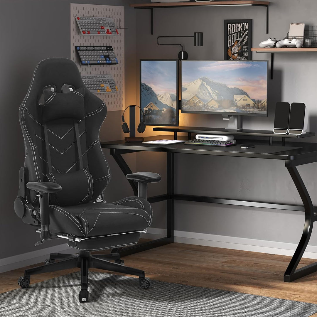 WOLTU® Racing Stuhl BS21sz Gaming Stuhl Bürostuhl Schreibtischstuhl Sportsitz mit Kopfstütze und Len