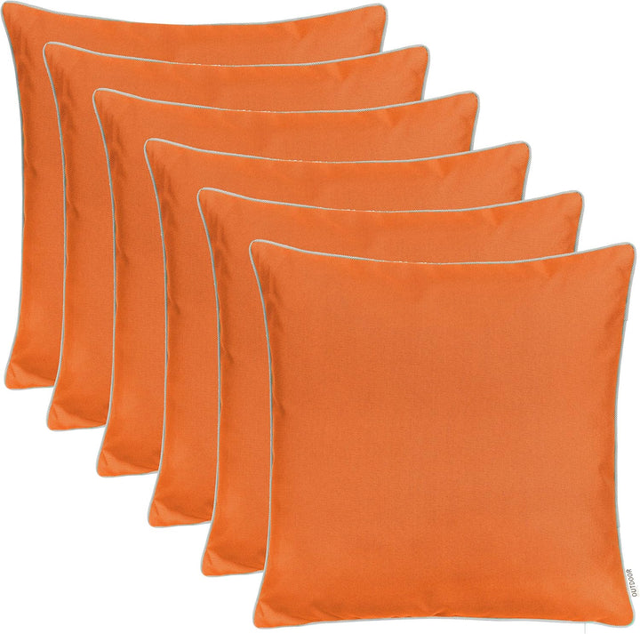 Brandsseller Outdoor Garten Kissen Dekokissen mit Paspel - Garngefärbt Uni Schmutz- und Wasserabweis