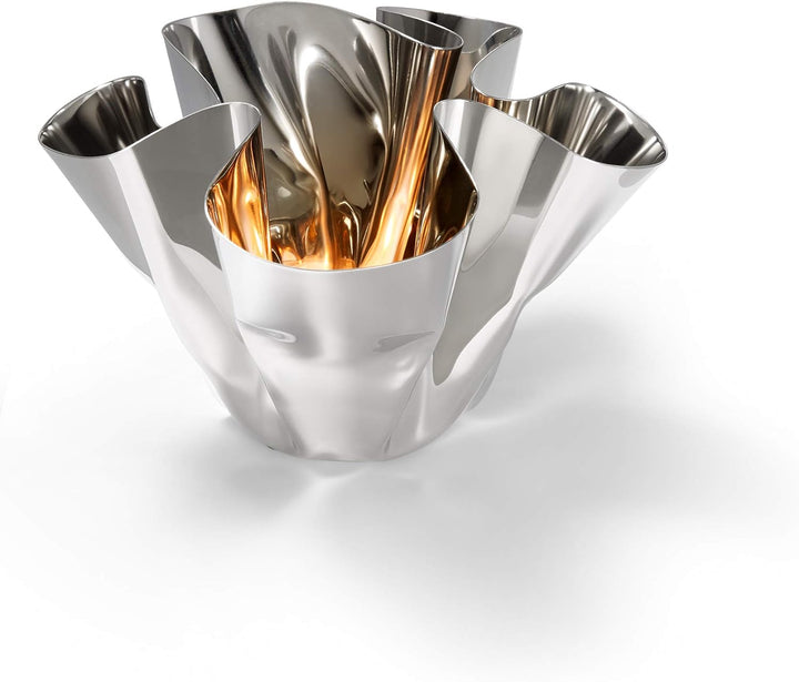 Philippi - Margeaux Vase oder Windlicht - handgefaltetes Unikat aus Edelstahl - Teelicht oder Vase.