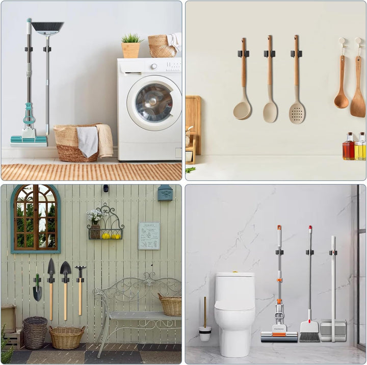 3-H 12 Stück Gerätehalter Set, Besenhalterung Wand Gartengerätehalter Besenhalter, Wandhalterung für