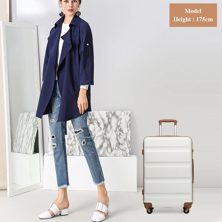 KONO Klein Trolley Handkoffer Handgepäck Flugzeug Koffer mit 4 Rollen ABS Reisekoffer Gepäck 55 x 38