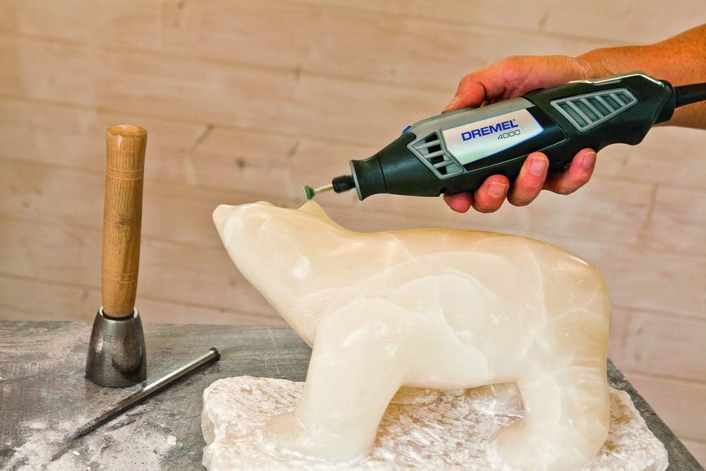 Dremel 4000 Multifunktionswerkzeug 175W, Set mit 128 Zubehörteilen, 6 Vorsatzgeräte, Variable Drehza