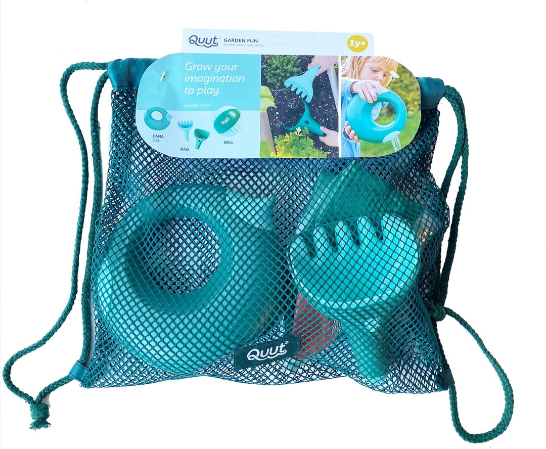 Quut - Mein erstes Spielset für den Garten – 1 Giesskanne + 1 Rechen/Schaufel 2-in-1 + 1 aufblasbare