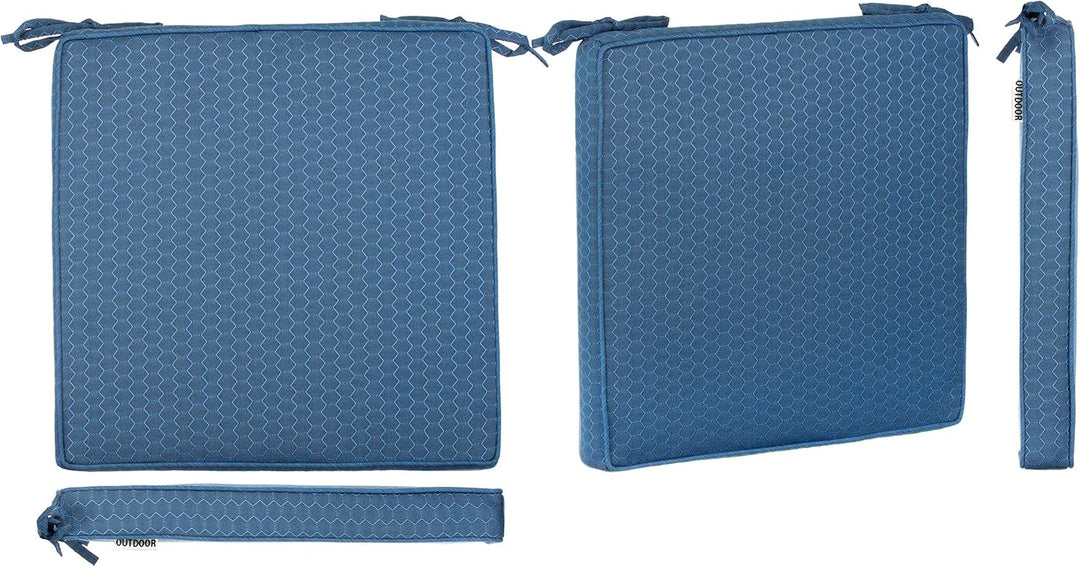 Brandsseller Outdoor Garten Sitzkissen Auflagen Kissen mit Paspel - Waben-Optik - Schmutz- und Wasse