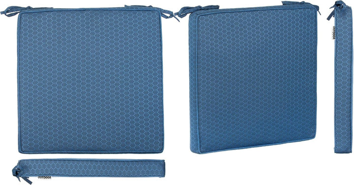 Brandsseller Outdoor Garten Sitzkissen Auflagen Kissen mit Paspel - Waben-Optik - Schmutz- und Wasse