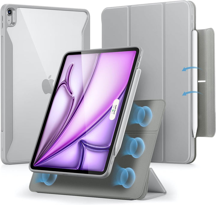 ESR für iPad Air 13 Zoll M2 Hülle, iPad Air 2024 Hülle mit Stifthalter, abnehmbare magnetische Abdec