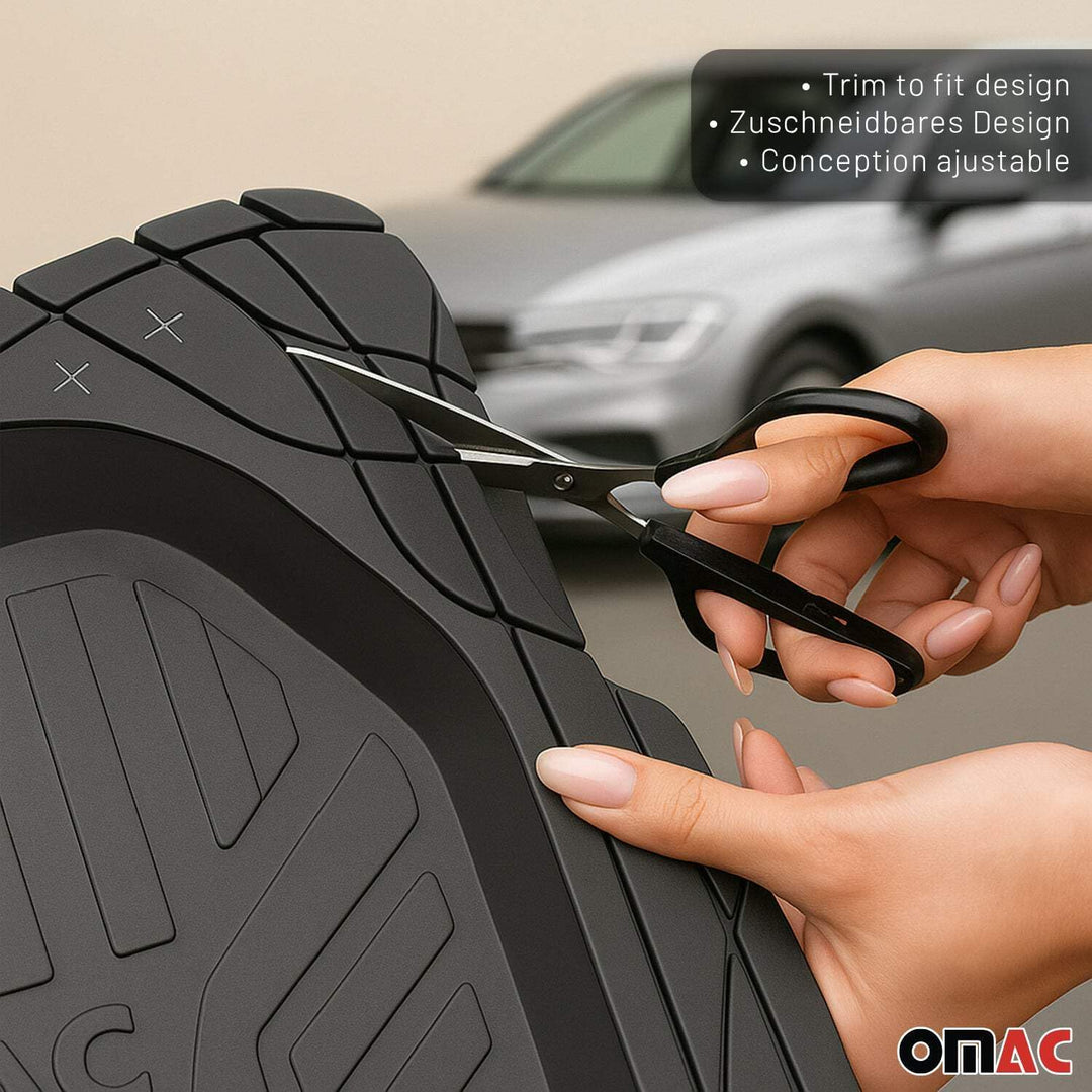 Fussmatte Gummimatten Universelle Kompatibilität Allwetter Hoher Rand Antirutsch Schwarz