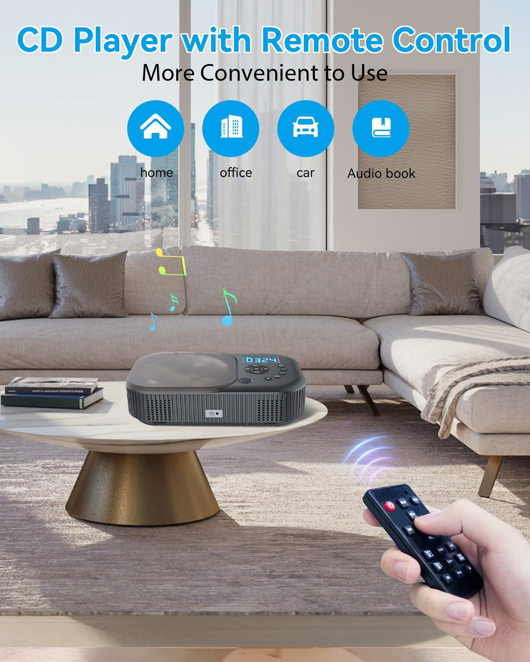 MONODEAL NEU 2025 CD Player Tragbar, CD Player Bluetooth mit Radio FM, Wiederaufladbar Tragbarer CD