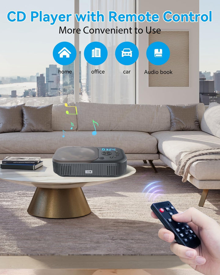 MONODEAL NEU 2025 CD Player Tragbar, CD Player Bluetooth mit Radio FM, Wiederaufladbar Tragbarer CD