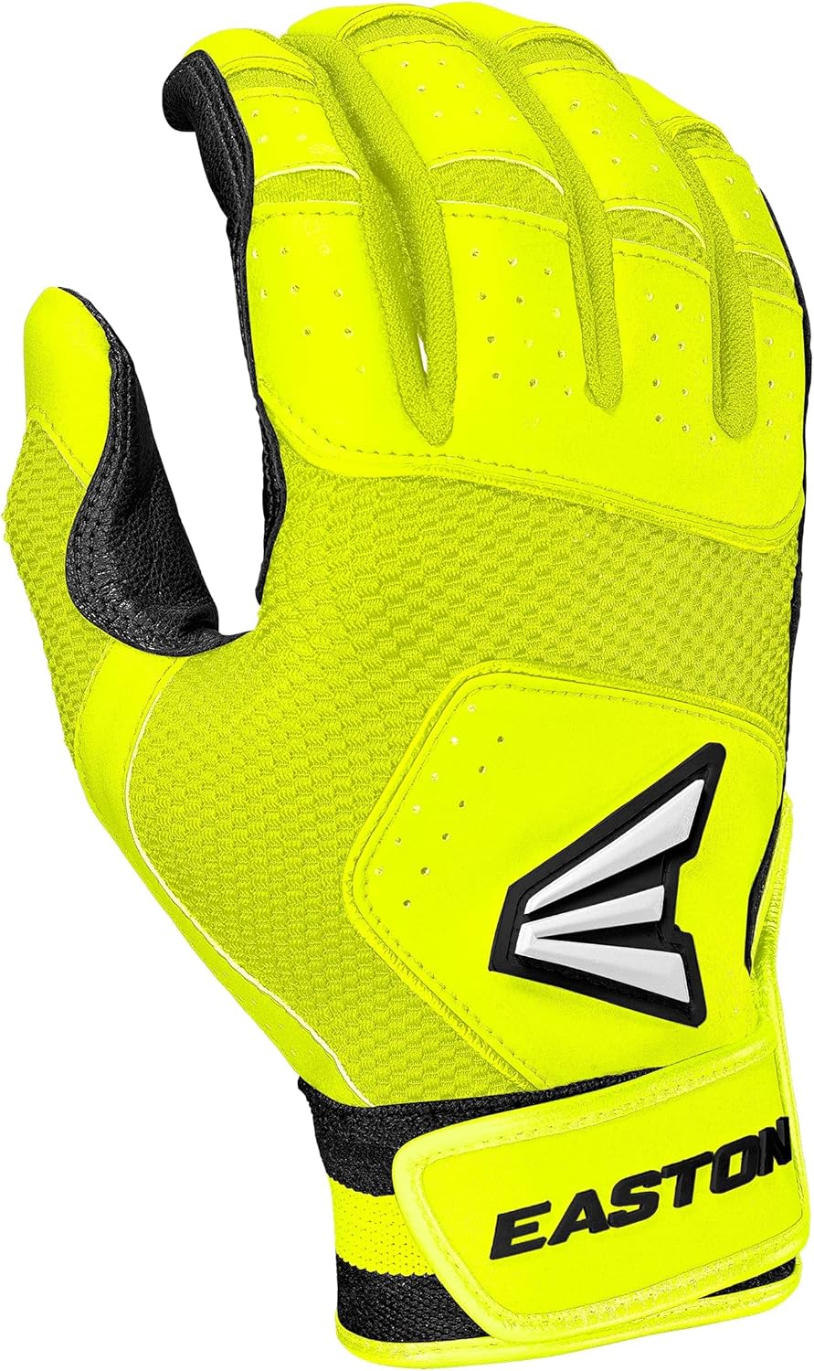 Easton Walk-Off NX Batting Gloves | Baseball Softball | Adult & Youth Erwachsene Optisches Gelb XL,